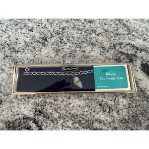 925 Sterling Silver Illinois Prairie‎ State Heritage Charm Bracelet New In Box